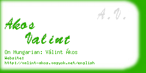 akos valint business card